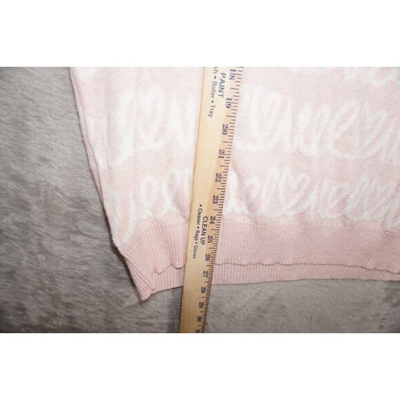 ELLE Pink & White Heart Script Sweater – NWT – Size XL - Picture 10 of 14